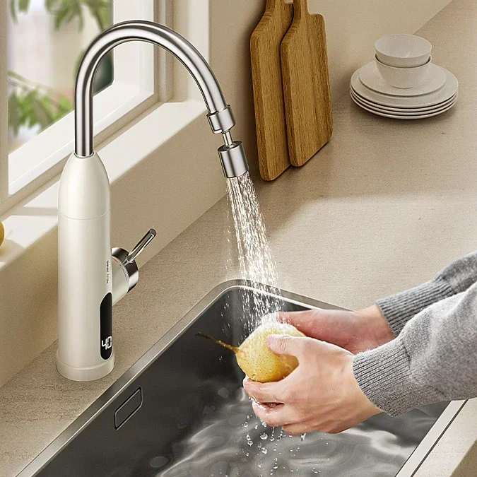 Kitchen Style Electric Water Faucet Instant Heating Fast Heating Treasure Hot And Cold Dual Use Water Heating Home