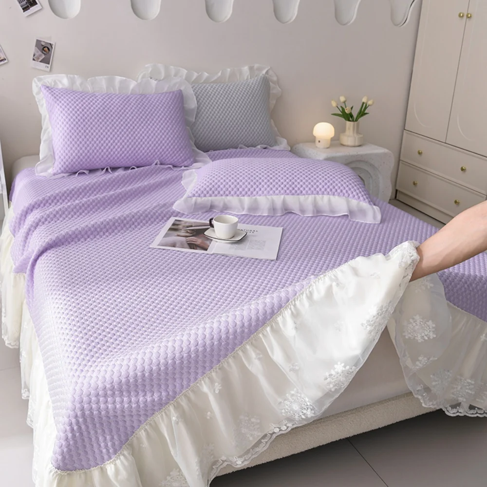 

Летний охлаждающий коврик класса A Ice Bean Cool Mat, комплект из трех предметов, шелковое покрывало из ледяного шелка, кружево для дома, чистый цвет, домашний коврик для кондиционирования воздуха