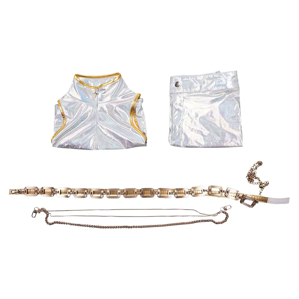 Demon Rumi Costume Cosplay K-Pop Fantasia Hunters Donne adulte Top Vest Pantaloncini Cintura a catena Abiti Vestito da festa di carnevale di Halloween