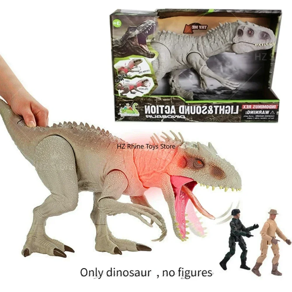 Zabawki dinozaurów Indominus Rex T-Rex z efektami świetlnymi i dźwiękowymi, zabawka IndominusDino, dinozaury Carnotaurus na prezent świąteczny lub urodzinowy.