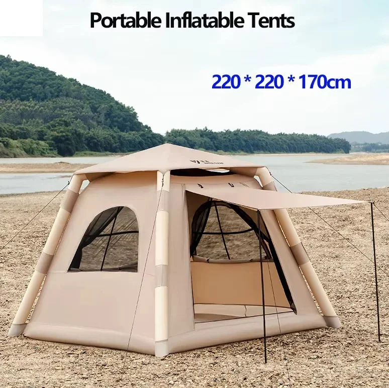 Outdoor Folding Inflatable Tent Set Portable Sunproof Rainproof Picnic Automatic Camping Marquee Wild Hiking Camping Equipment