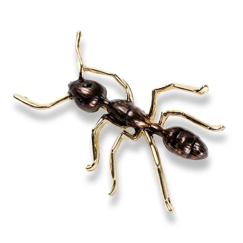 Black Ant Enamel Brooches Women Men Alloy Big Insect Banquet Party Brooch Pins Western Accessories