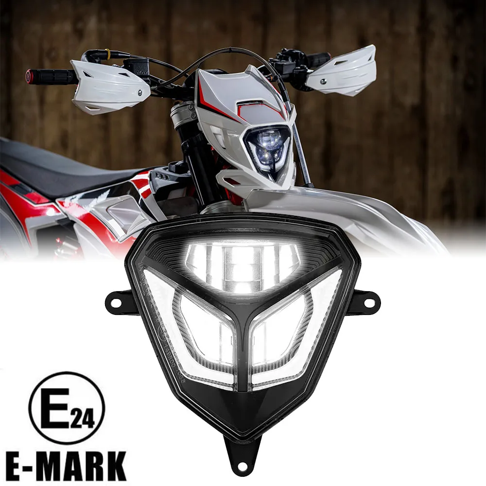 Dirt Bike Motorcycle Accessories E24 LED Headlamp E-Mark Approval Enduro High Low Beam LED Projector Headlights for BETA Enduro