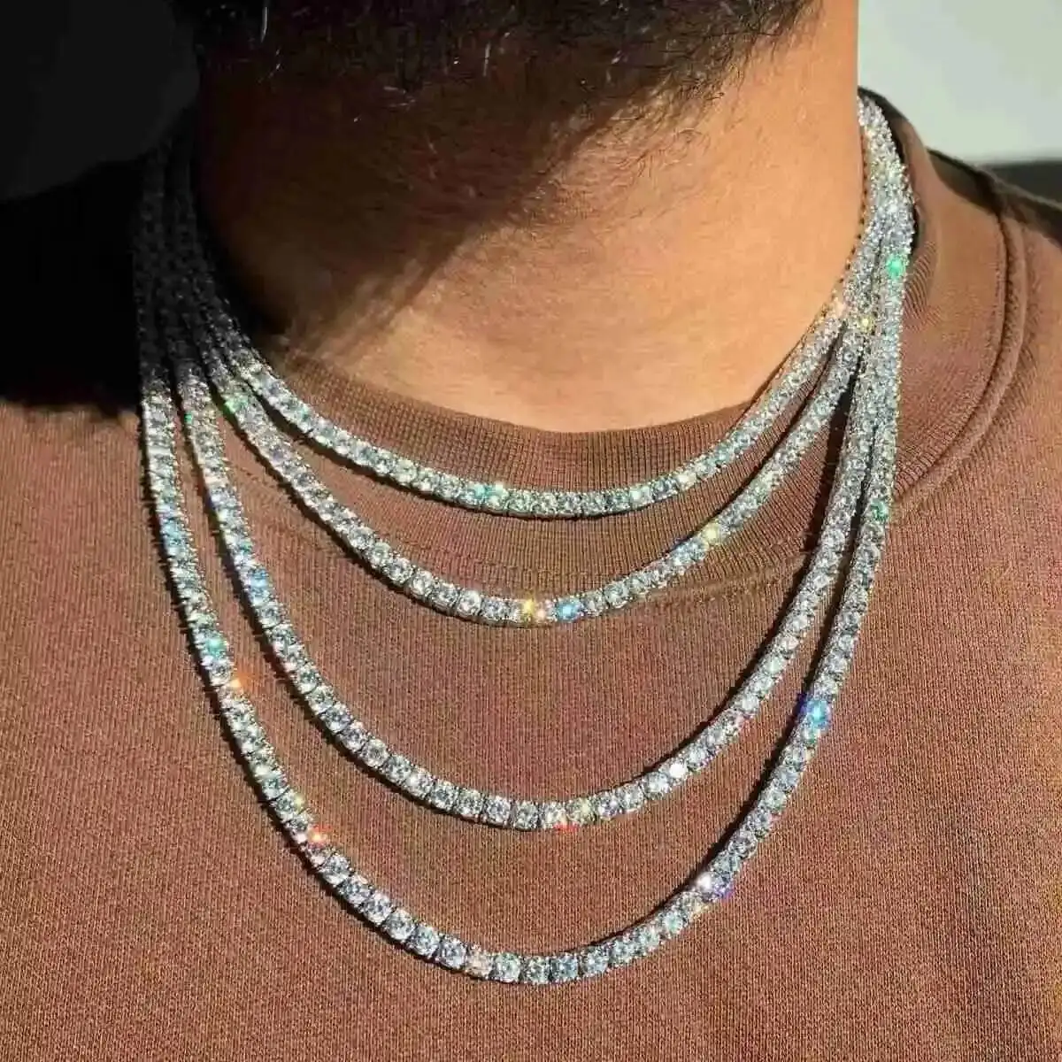 

Custom Jewelry Tennis Chain Solid 14K 18K Gold IGI Certificate VVS VS Lab Grown Diamond Tennis Chain