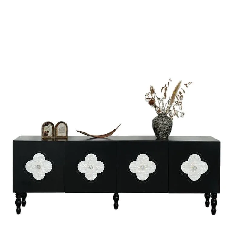 

Solid wood retro, TV cabinet coffee table, simple and modern small apartment, living room audio-visual cabinet