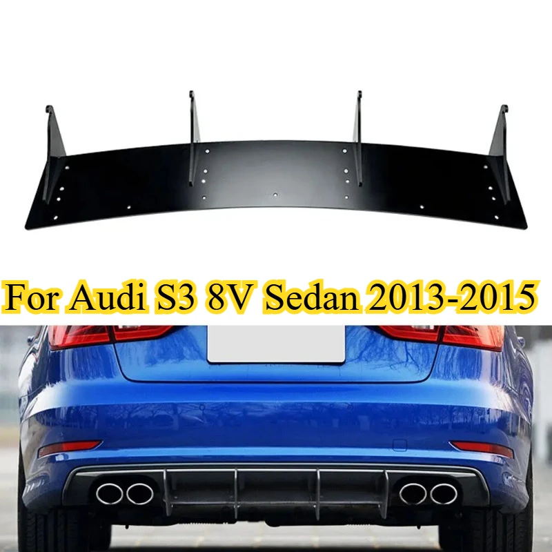 

Gloss Black Car Rear Bumper Valance Diffuser Spoiler Lip for Audi S3 8V Sedan 2013 2014 2015 4 Fins Splitters Rear Bumper