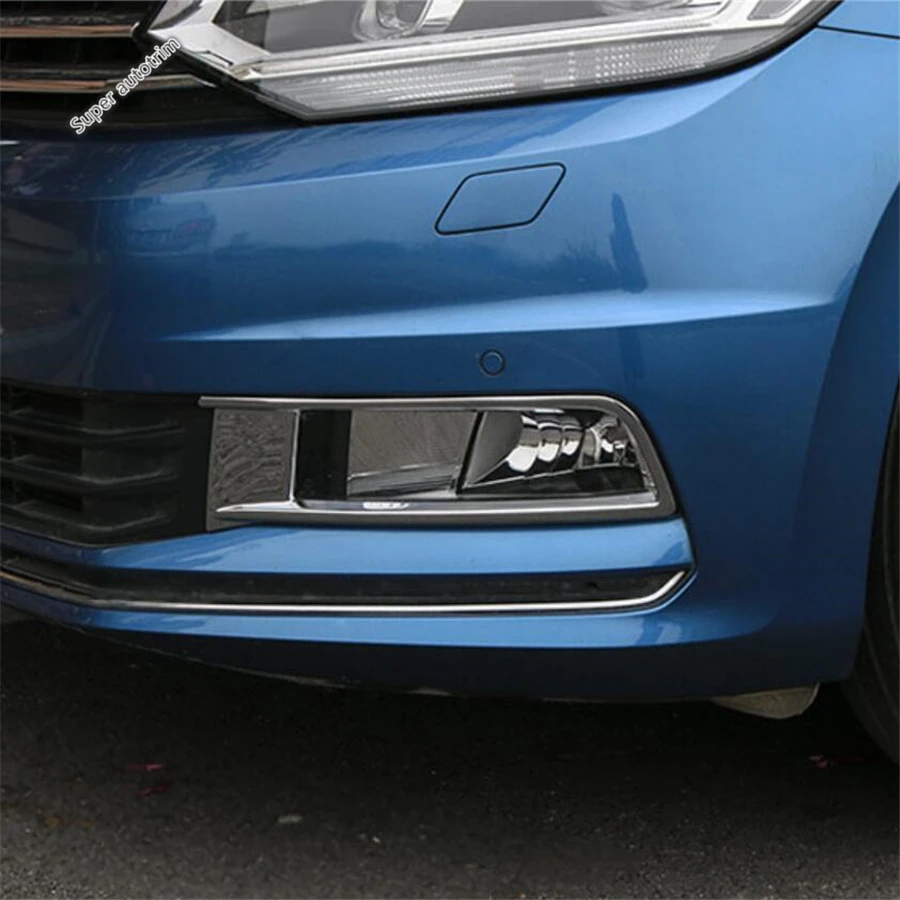 Chrome Front Rear Fog Lamp Light Cover Trim Foglight Foglamp Bezel Exterior Accessories ABS For VW Volkswagen Touran 2016 - 2022