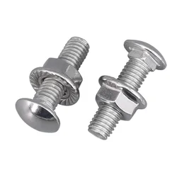M5M6M8M10M12 304 Stainless Steel Round Head Bridge Square Neck Connecting Bolt
