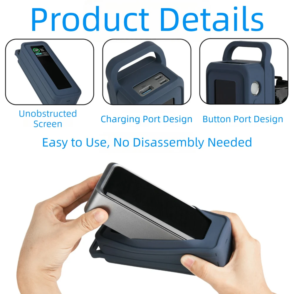 غطاء سيليكون للطاقة المتنقلة مع أشرطة 650 مللي أمبير في الساعة لبنك الطاقة Anker-Prime 2 غطاء حماية محمول استبدال الملحقات