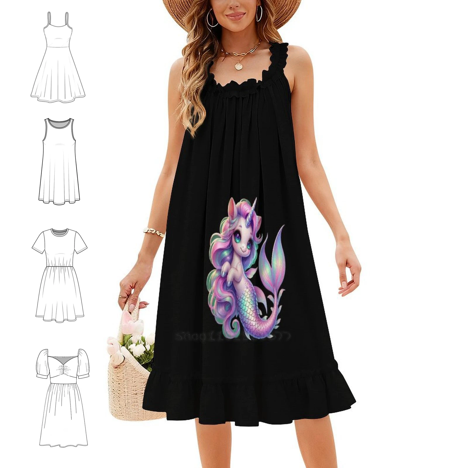 Adorable Mericorn – Dive Into Cuteness Sexy Vacation Dress For Women Beach Party Birthday Mini Dress Unicorn Mermaid Mericorn