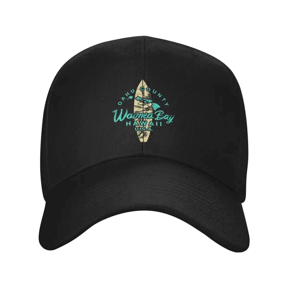 

Waimea Bay Hawaii North Shore Oahu Hawaiian Surfing Baseball Cap custom Hat Golf Men's Women's