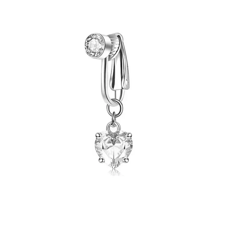 Clip On Bauchnabelring Schmetterling Kupfer Zirkon Rosa Fake Bauchnabelpiercing Nabelschnur Nabel Körperschmuck Trendiger Modestil