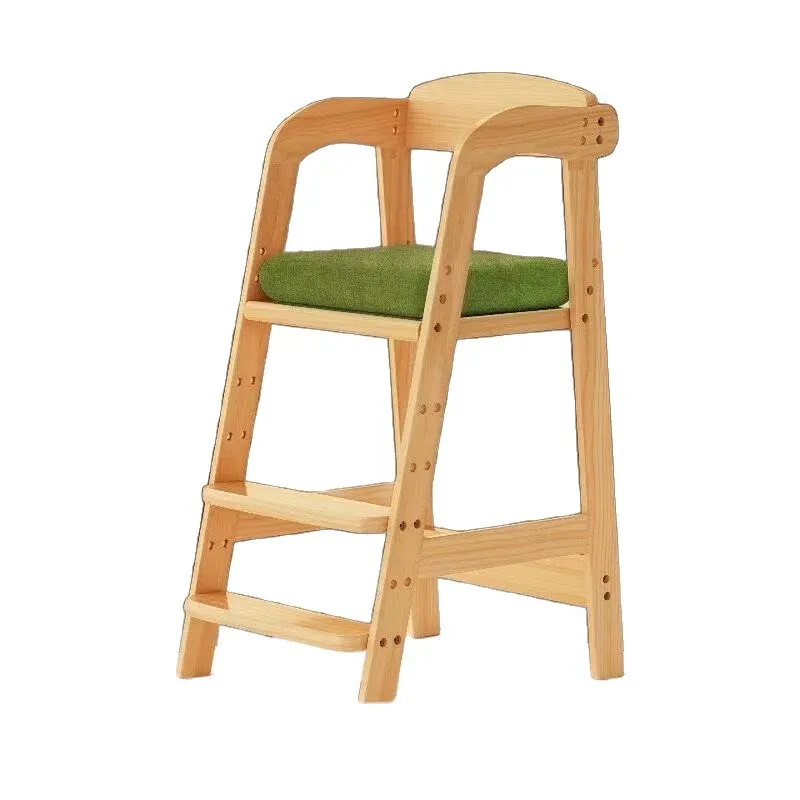Solid wood dining chair household dining chair widened and enlarged high chair household
