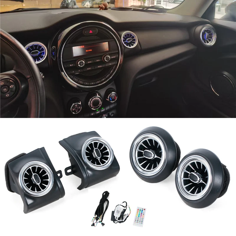 

4PCS LED Ambient Light Front Dashboard AC Air Condition Vent Outlet Turbo Interior Trim Car Accessories For BMW Mini F54 F55 F56
