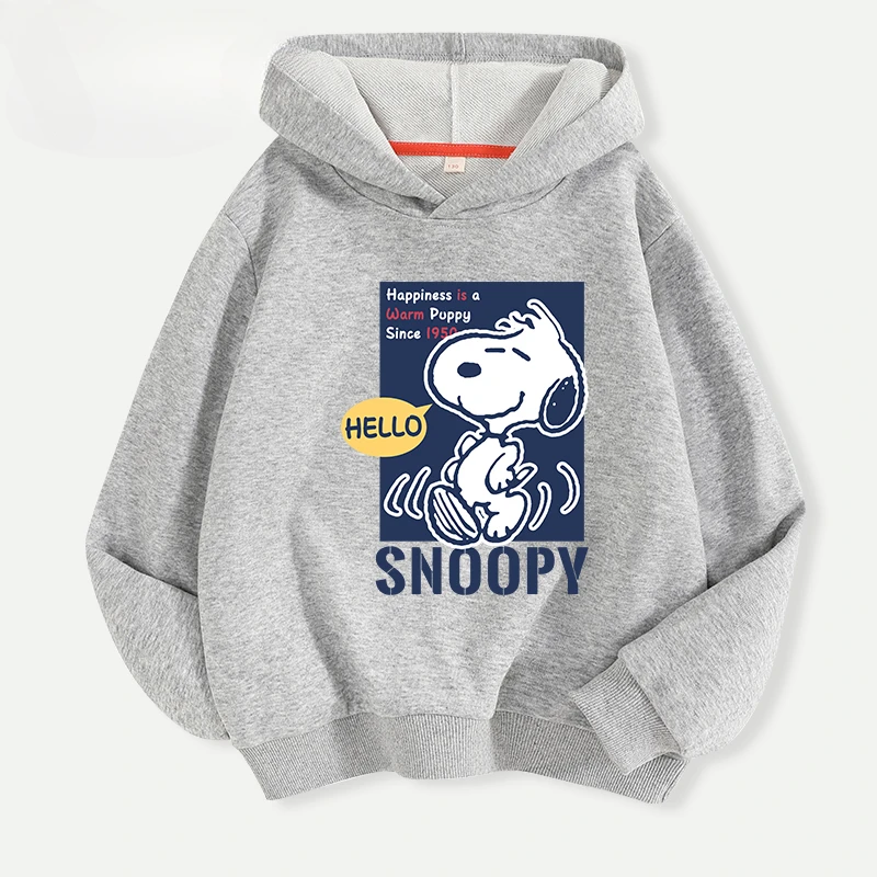 Autumn and Winter Handsome and cute Snoopy Cartoon Anime periphery Boys and girls hoodies Fashion Trend Children clothing hoodie