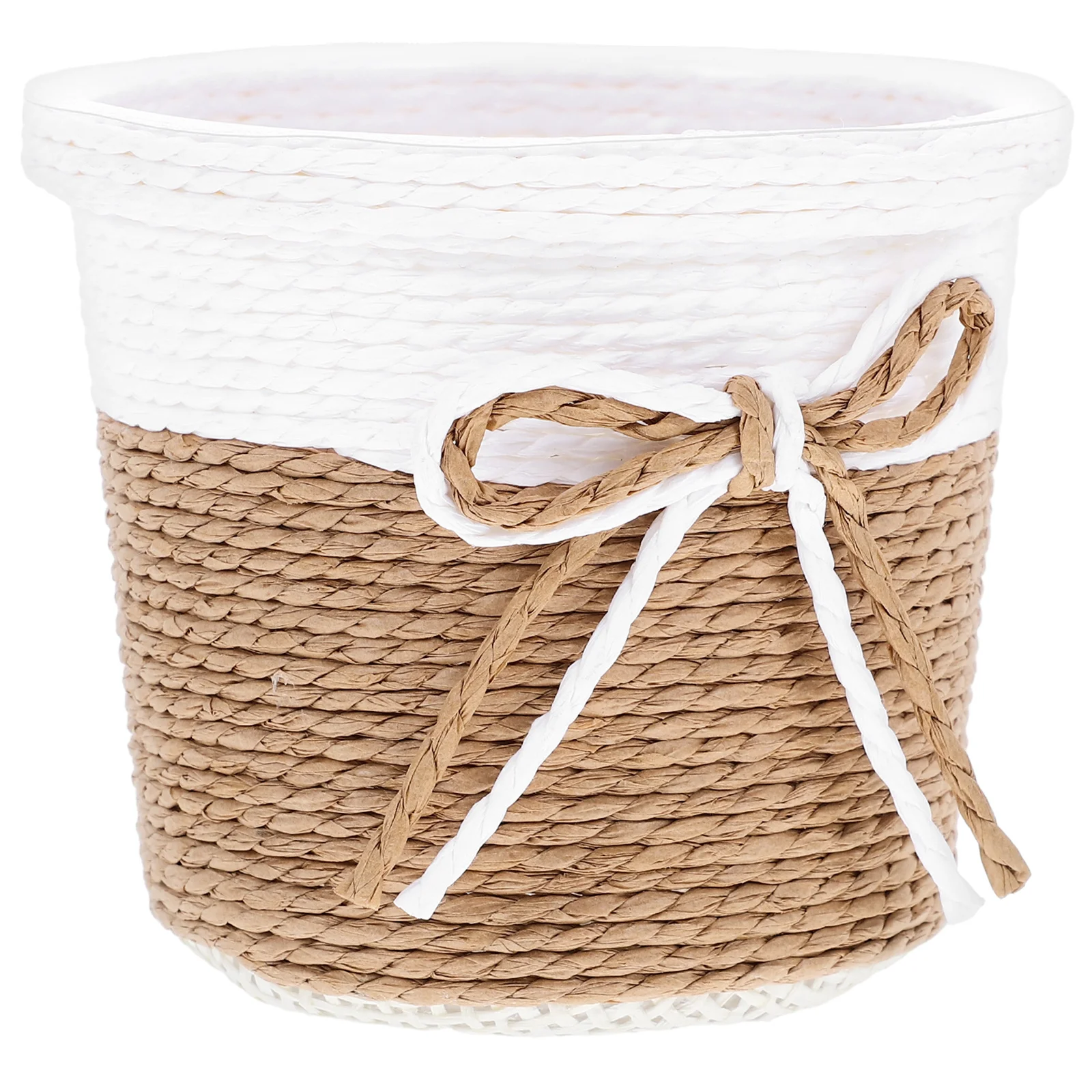 

4pcs Colorful Paper Rope Plant Basket Large Capacity Woven Planter For Indoor Plants Decorative Garden Pot Rustic Style