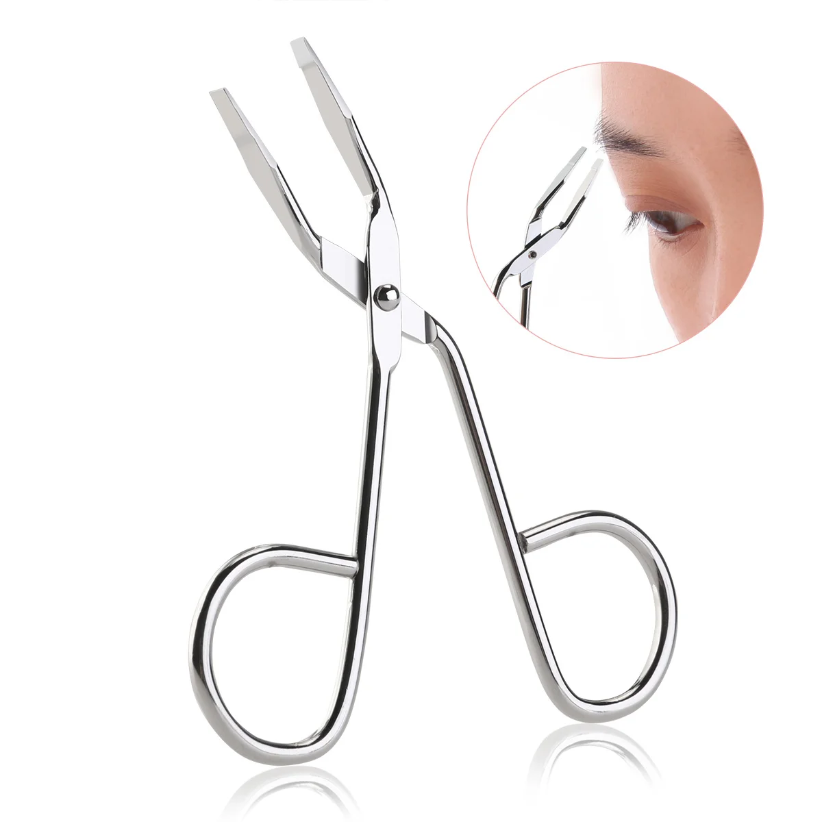 

Eyebrow Tweezer Silver Stainless Steel Slanted Tip for Facial Hair Removal Nose Hair Trimming Tool Eyebrow Tweezer