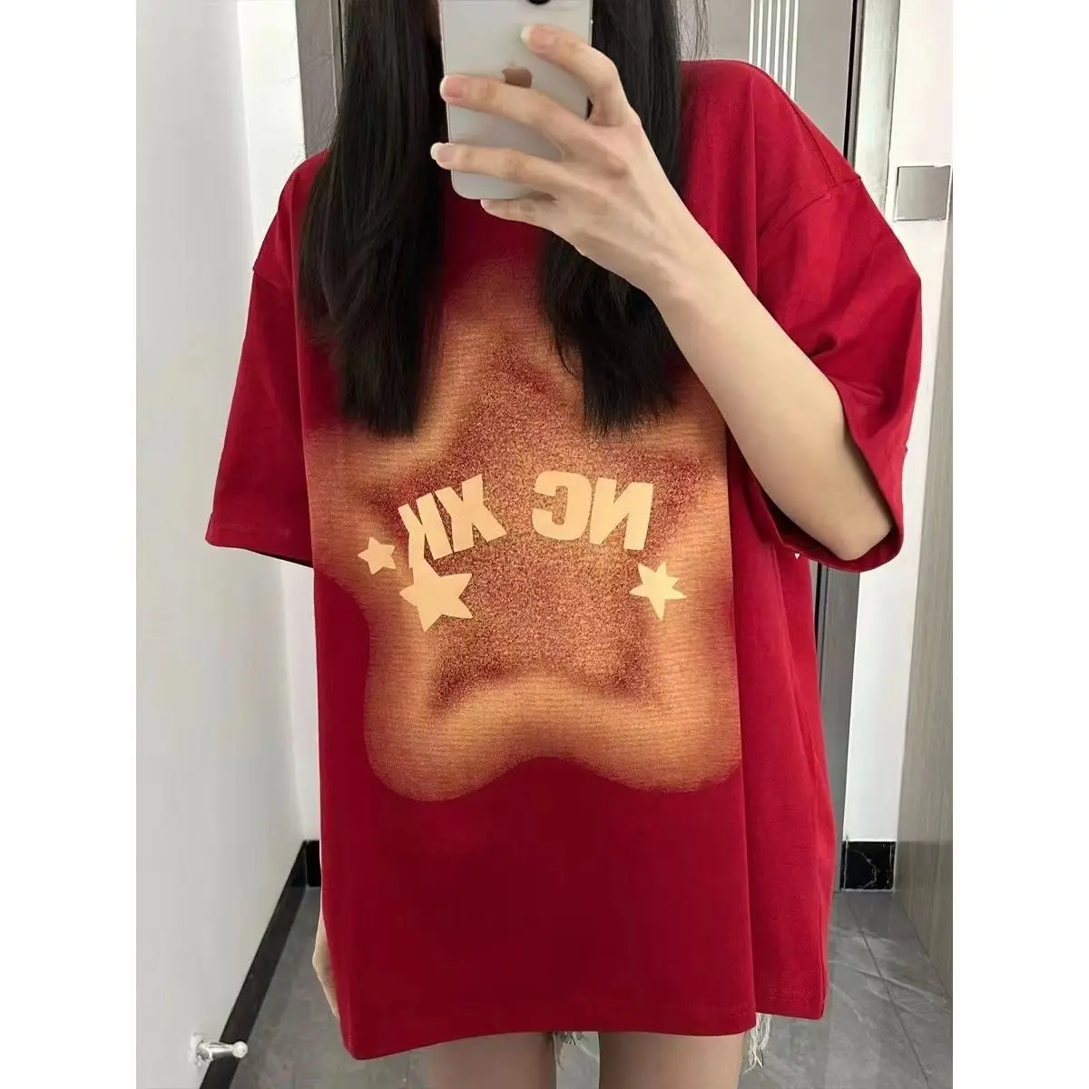 Camisetas de manga corta para mujer, dulce encaje de algodón, corte holgado, cómodo, de verano, juvenil, diario, bonito estético