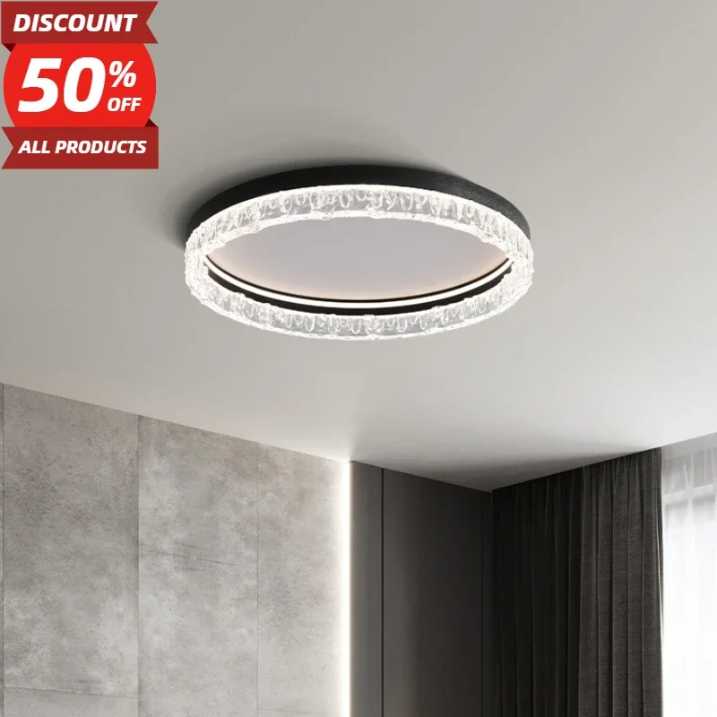 2025 الحديثة بسيطة غرفة المعيشة مصباح السقف عالية الجودة غرفة كريستال الإيطالية الحد الأدنى المصباح الرئيسي غرفة نوم رئيسية ضوء السقف