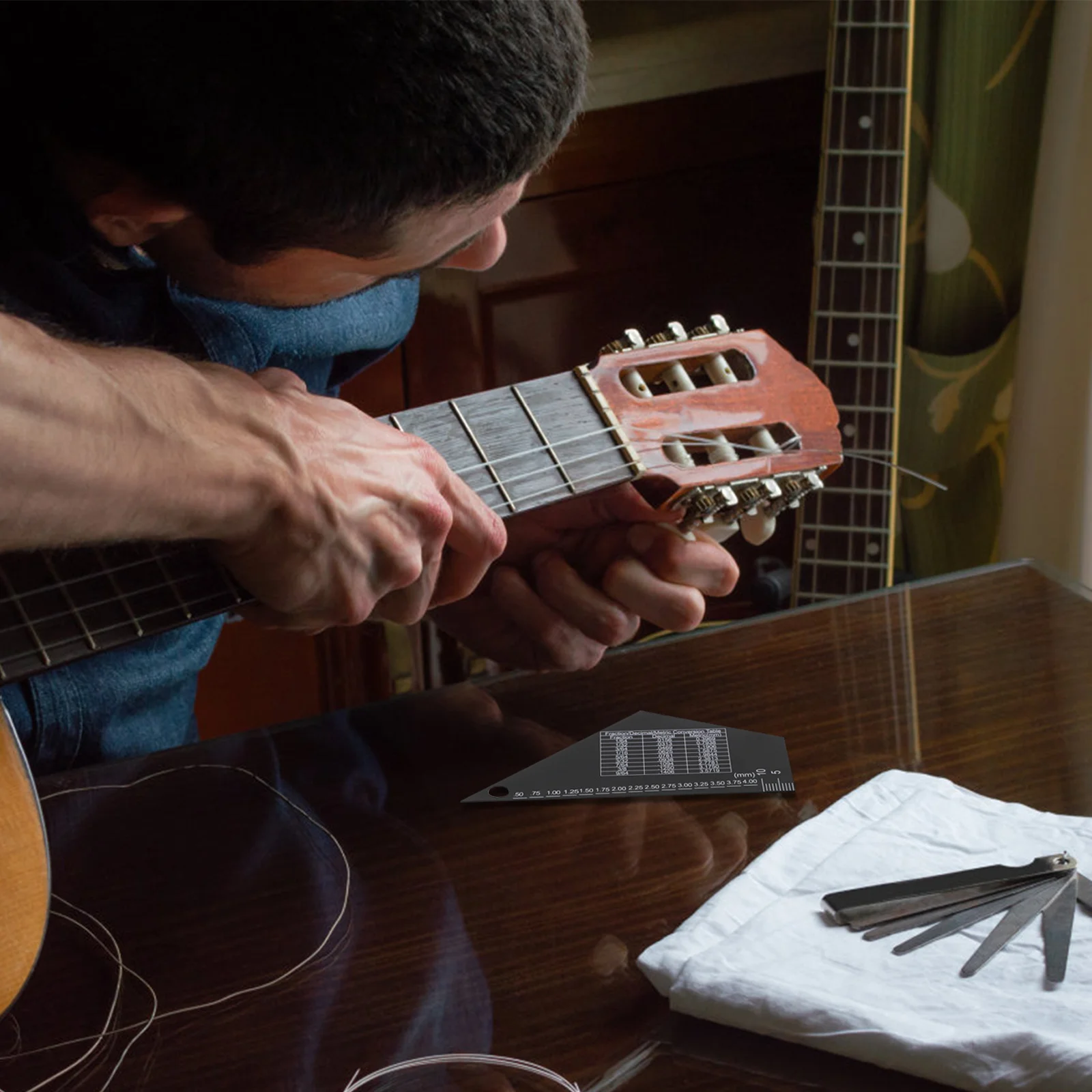 

Electric Guitar Measuring Tool Fret Leveling Guide Repair Tools Leveler Acoustic Action Gauge Ruler