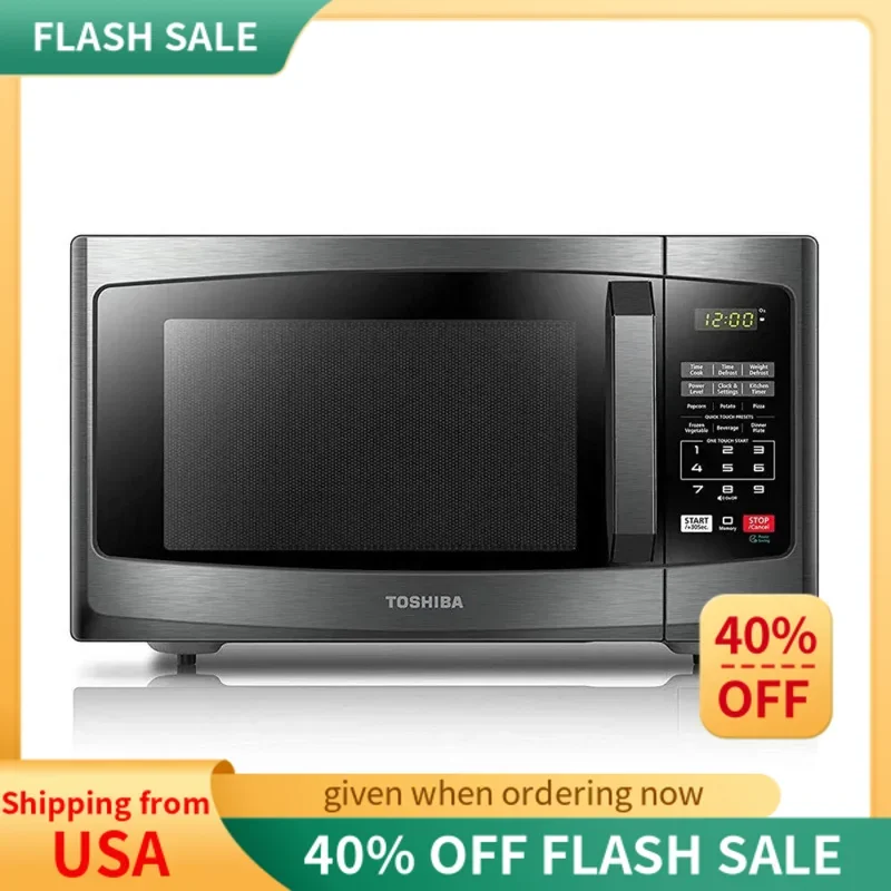 

TOSHIBA Countertop Microwave Oven 0.9Cu Ft 10.6 Inch Removable Turntable 900W 6Auto Menus Mute & ECO Mode Child Lock LED Ligh