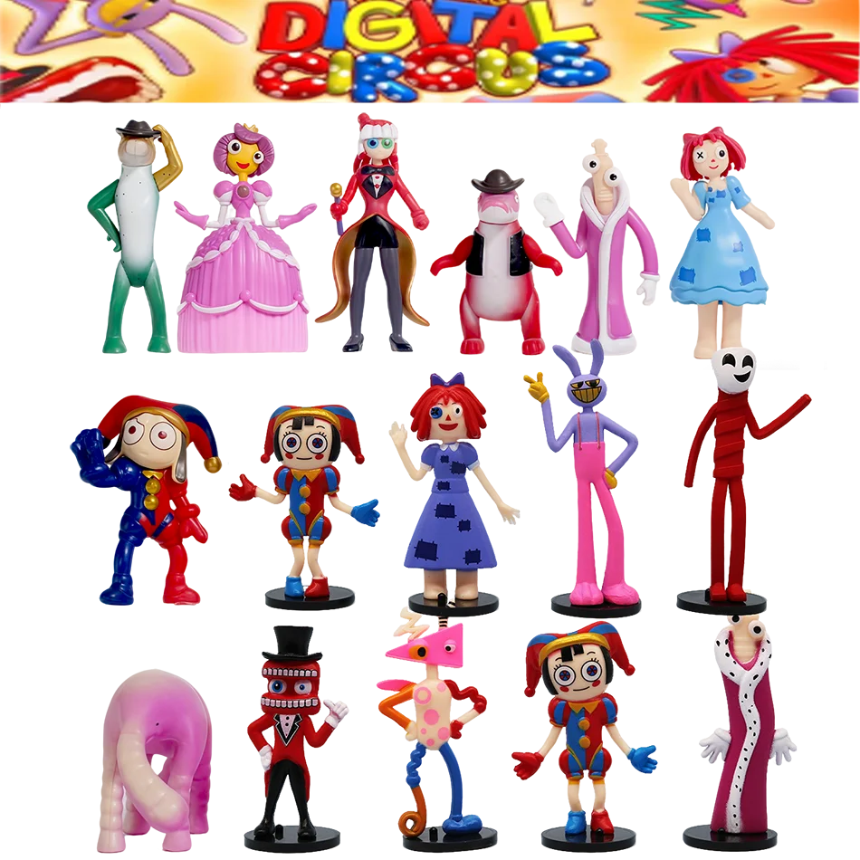8-teiliges Set Erstaunliche Zirkus-Digital-Anime-Figuren Ragatha/Jax/Pomni Actionfiguren Sammlerstück PVC-Modell Puppe Spielzeug Geburtstagsgeschenk