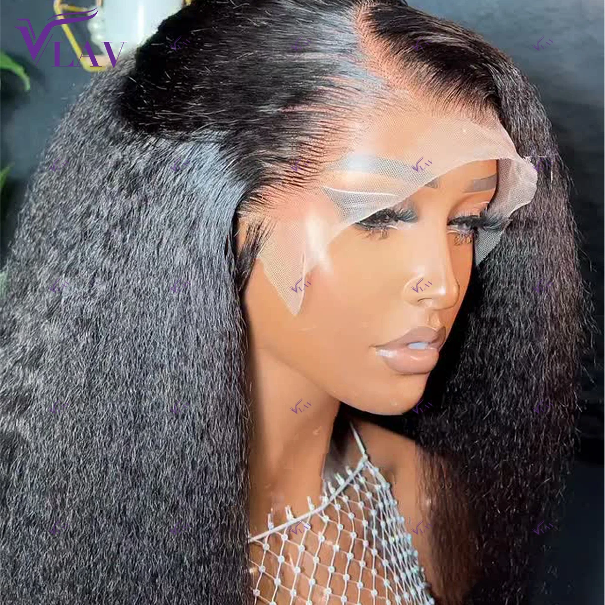 Kinky Straight 400 Density Glueless 100% Human Hair Wigs 13×6 HD Lace Frontal Wig 360 HD Transparent Lace PrePlucked For Women