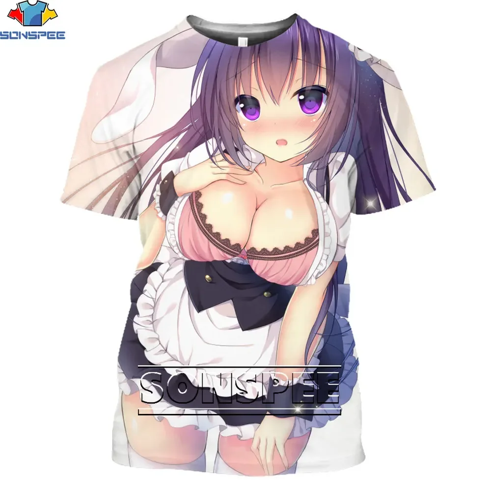 Summer 2024 New Hot SONSPEE Anime 3D Printed Harajuku Short Sleeve T-shirt for Men and Women Plus-size Fashion Top