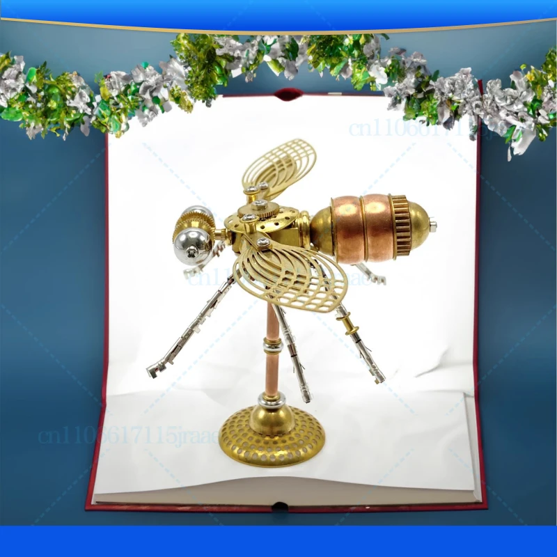 Steampunk Mechanical Insects Golden Flies Pure Handmade Crafts Creative Tabletop Ornaments Personalized Gifts
