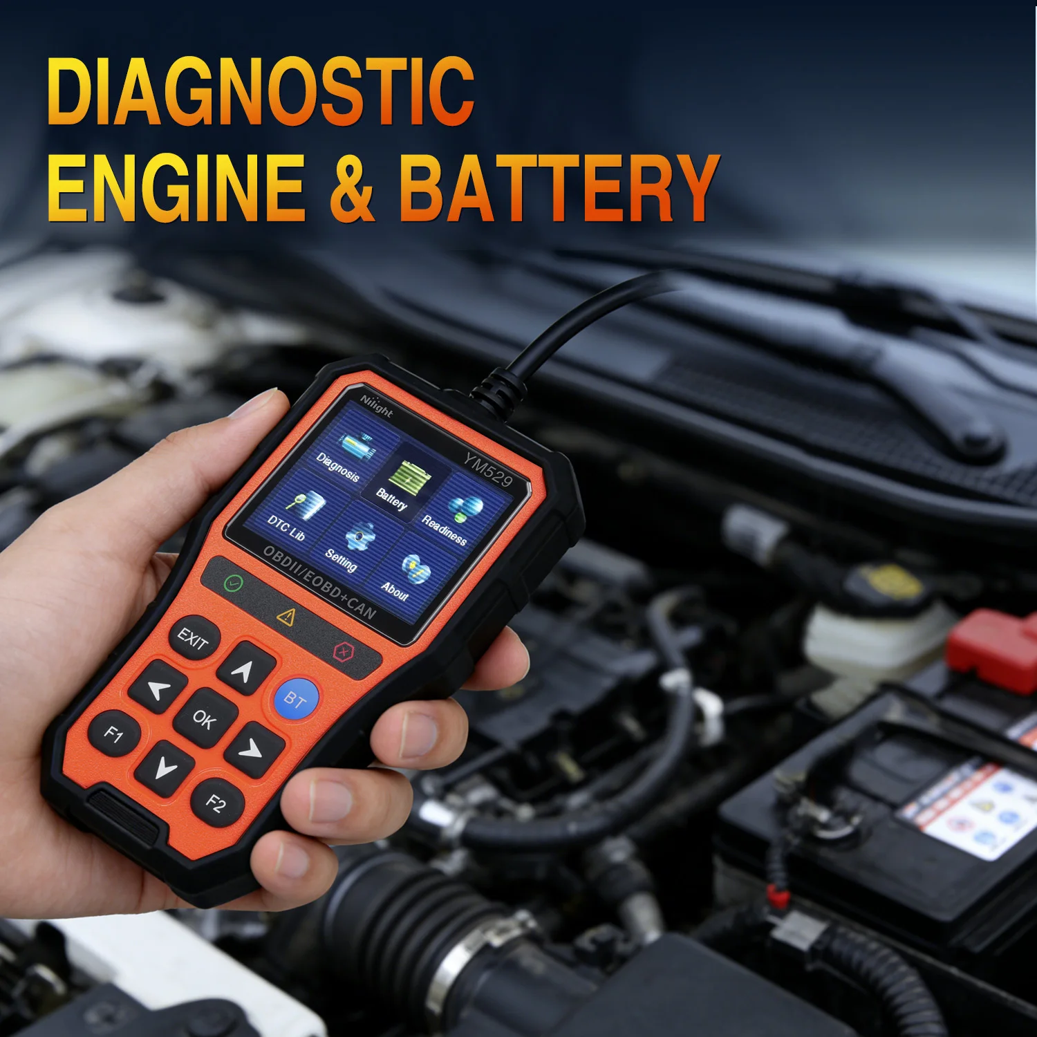 Nilight Smart Wireless OBD2 Scanner with Wireless Update - Professional Car Diagnostic Tool with 2.8