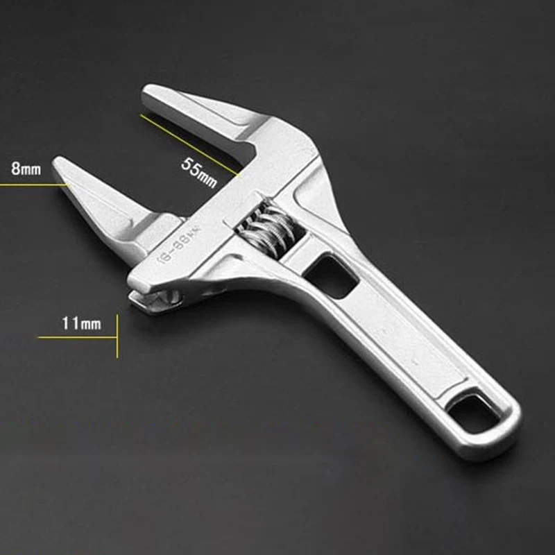 Adjustable Spanner Short Shank Large Openings Wrench Head Depth Wrench