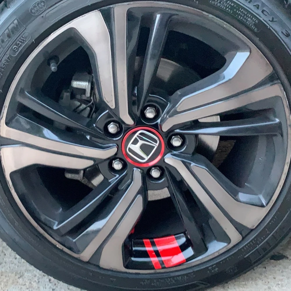 

6Pcs Reflective Car Wheel Rim Vinyl Stickers Hash Mark Stripe Racing Wheel Hub Decals for Size 16" - 21" Stickers
