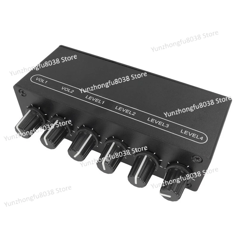 

Новый AU-402C аудио смешанный распределитель, переключатель сигнала, 4 входа, 2 выхода, регуляторы громкости тона, усилитель для наушников