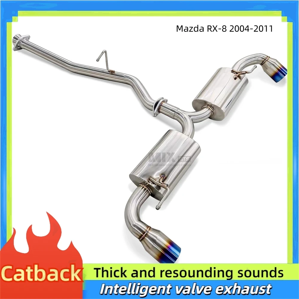 High performance exhaust system muffler for Mazda RX-8 2004-2011 stainless steel cat back exhaust pipe racing performance