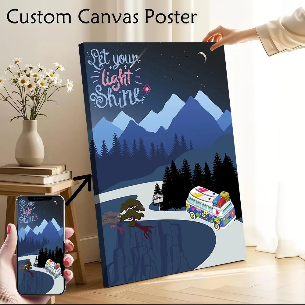 German Car Night Explore Canvas Poster Customizable Pictures Wall Art Canvas Painting for Room Decorating Interior Decoration