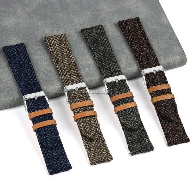 세이코용 빈티지 나일론 가죽 스트랩, 퀵릴리즈 소프트 교체 시계 밴드, 삼성 갤럭시 손목 밴드, 18mm, 20mm, 22mm