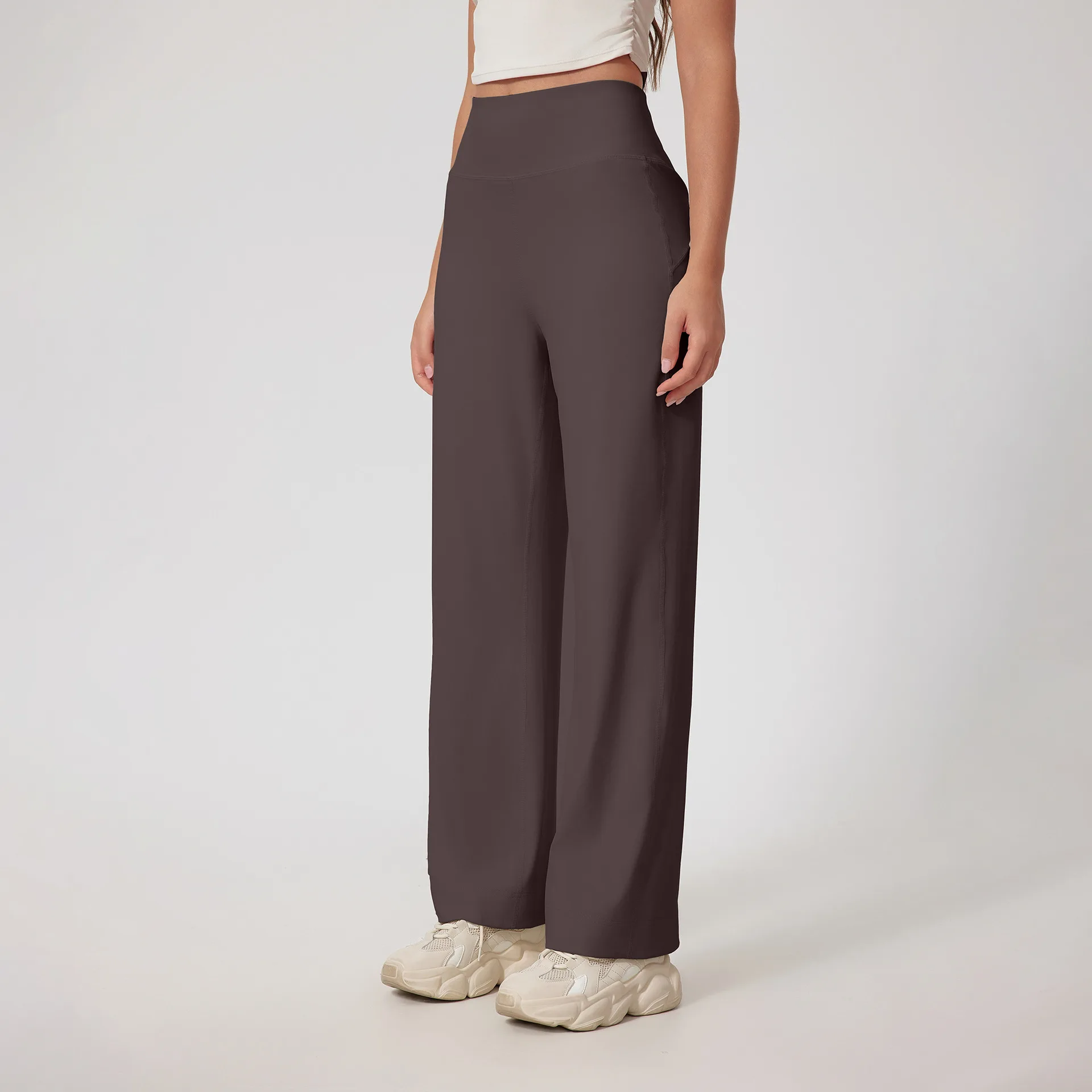 Alpha Women's High Waisted Wide Leg Straight Pants with Waist Pockets Stretch Loose Pants Comfy Casual Lounge Sweatpants image 6