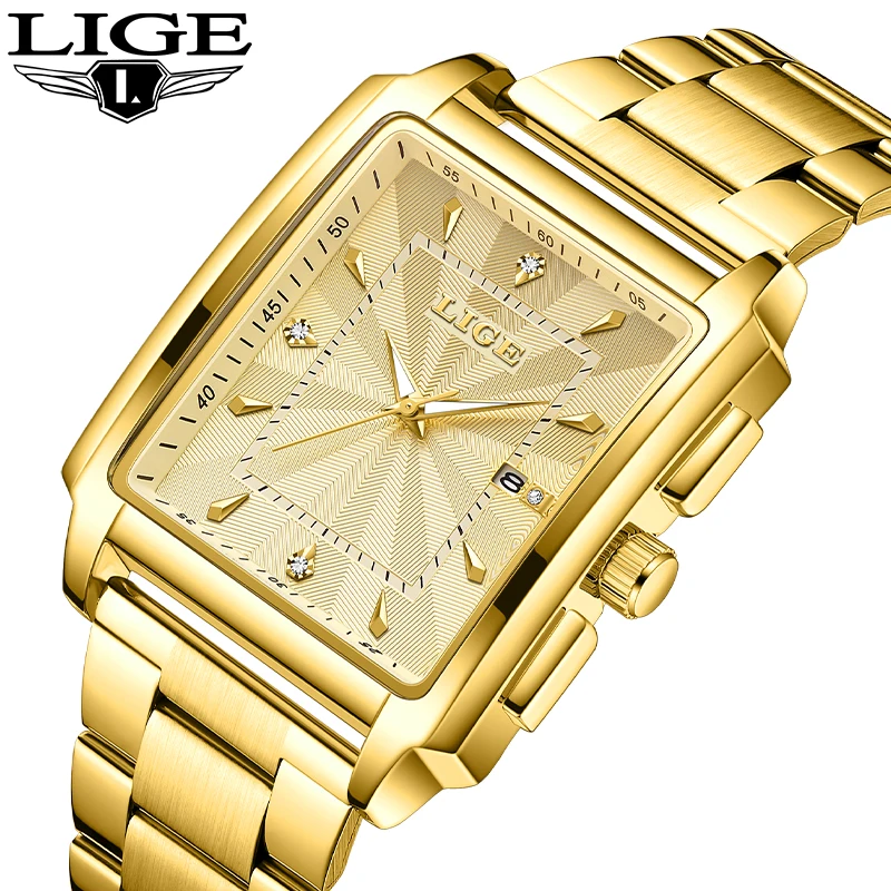 

New Fashion LIGE Luxury Quartz Man Watch Business Diamond Waterproof Luminous Wristwatches for Men Steel Belt Relogios Masculino