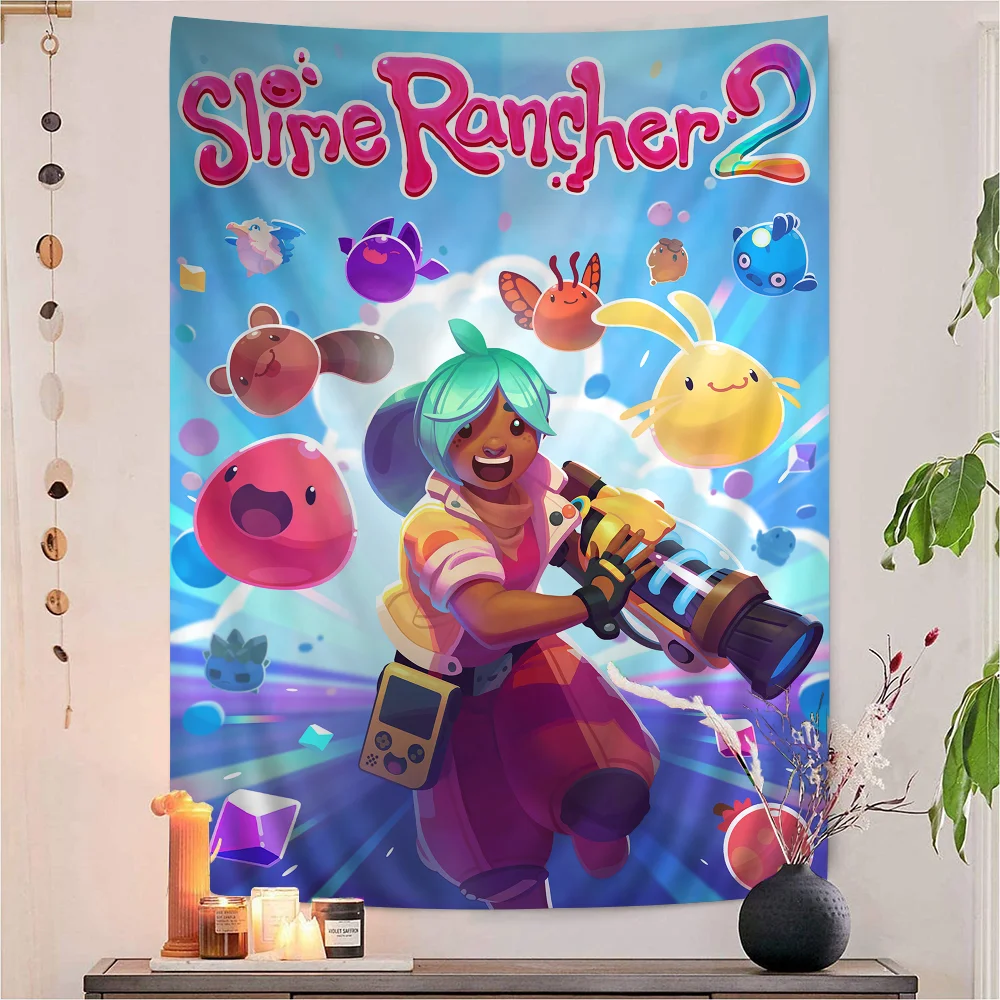 Game S-Slime Rancher Colorful Tapestry Wall Hanging Hanging Tarot Hippie Wall Rugs Dorm Home Decor