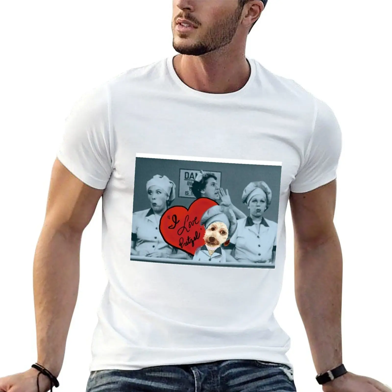 Pretzel T-Shirt oversized summer clothes plus size men clothing