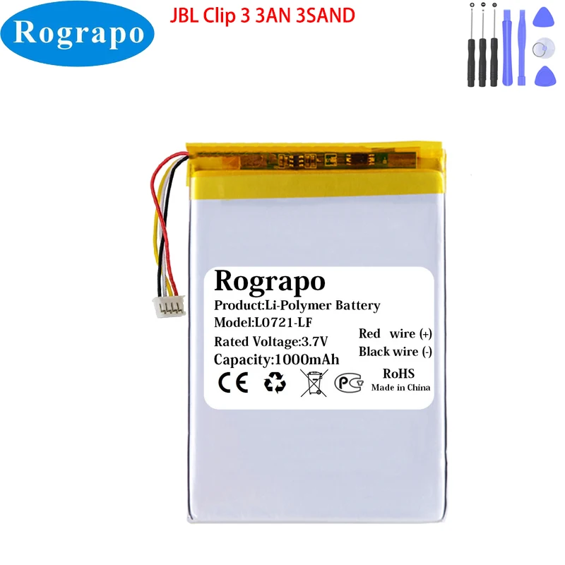 Batería de altavoz de L0721-LF para, 3,7 V, 1000mAh, JBL Clip 3, Clip3, 3AN, SAND, nueva