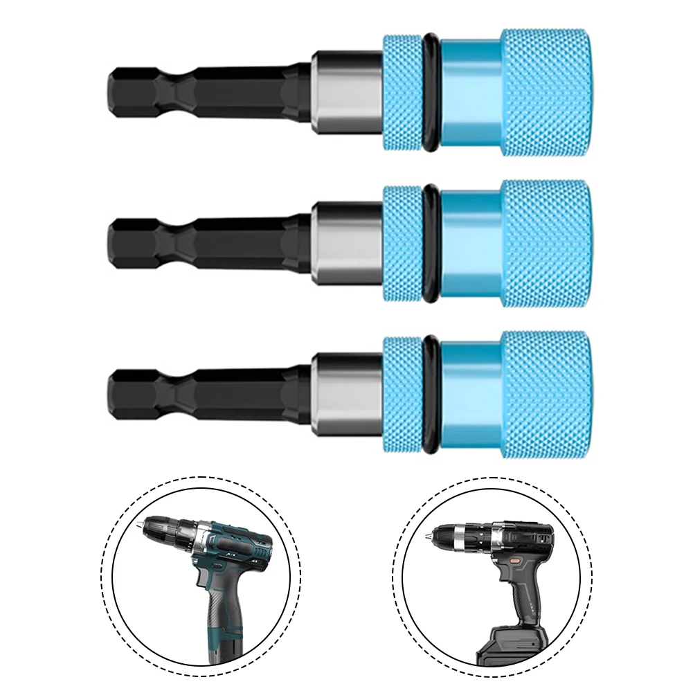 3 pçs hex haste drywall broca titular magnético 1/4 Polegada chave de fenda bit adaptador hexagonal conector de troca rápida ferramentas elétricas