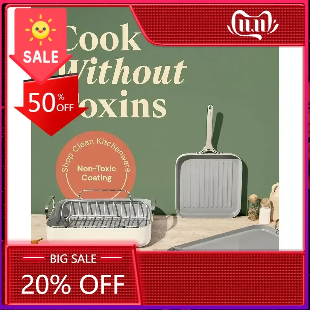 

BestsellerNon-Stick Square Pan Set - Ideal for Grilling, Toasting, Searing, and Roasting - Safe and Eco-Friendly Cooking