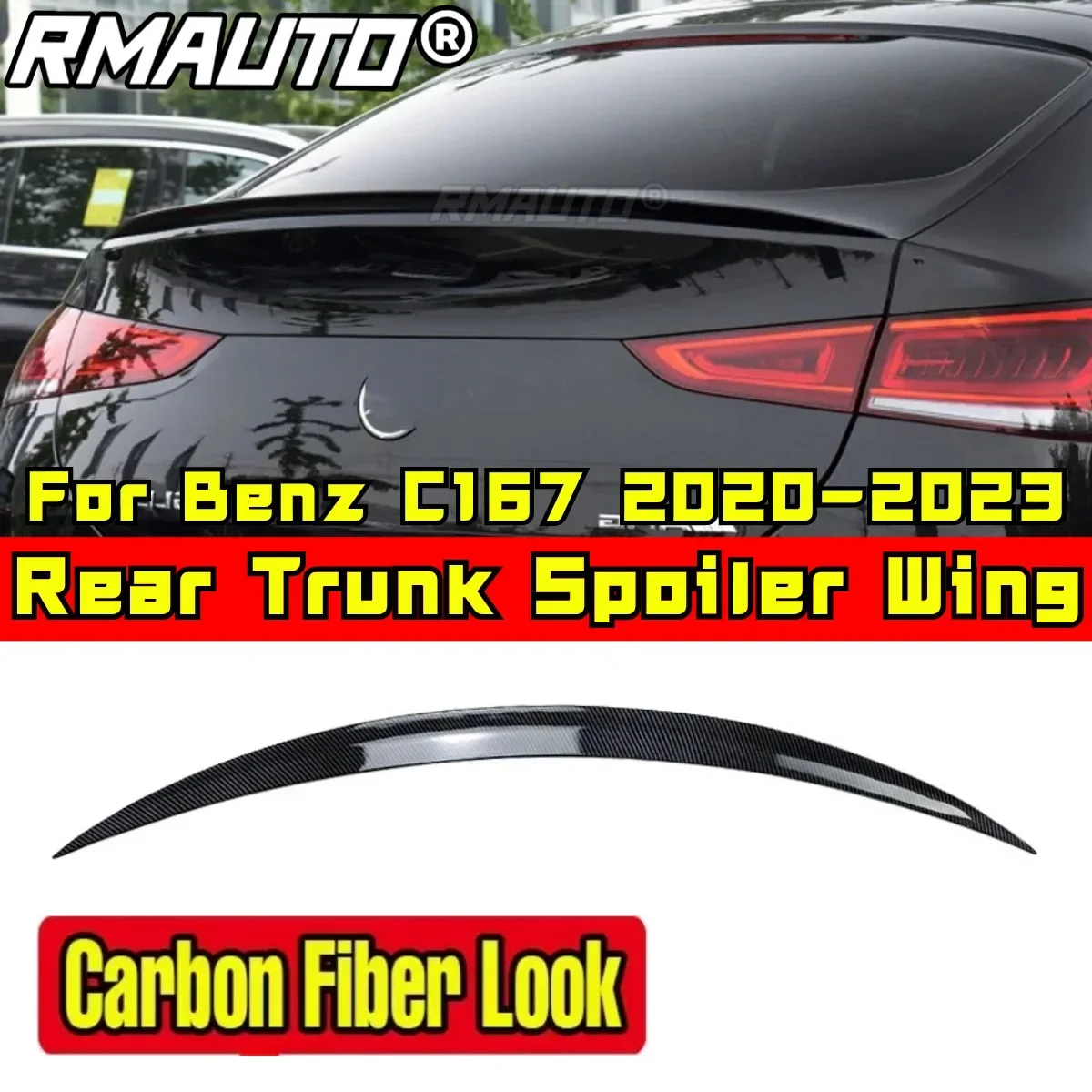 Car Rear Trunk Spoiler Body Kit Car Rear Wing For Mercedes GLE Coupe Class W167 C167 GLE350 450 500e 2020-2023 Car Accessories