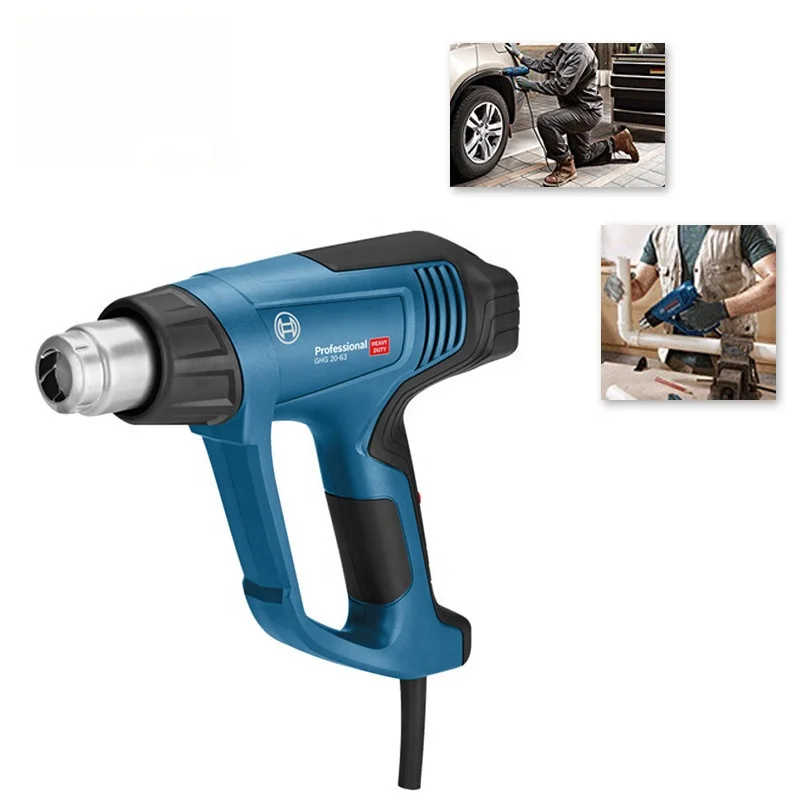 2000W rubber-covered handle heat gun adjustable temperature and air flowIndustrial welding gun film coating baking gun