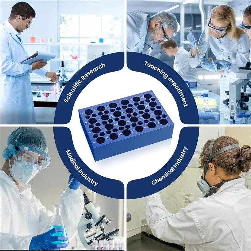 ABRG-كتلة تبريد ألومنيوم مزدوجة الحجم (24+36 آبارًا) للأنابيب - قابلة لإعادة الاستخدام 0.2 مل / 1.5 مل / 2 مل أنبوب الطرد المركزي مبرد حمام الثلج