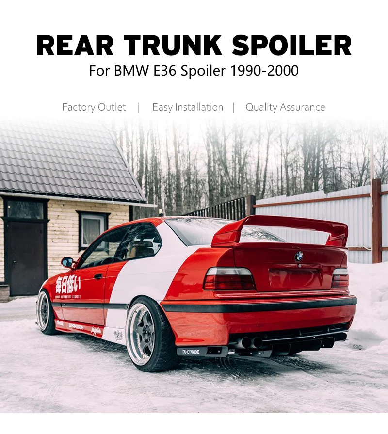 Für BMW 3er M3 E36 GT GTR Heckspoiler Flügel Kofferraum Drift Body Kit 1990–2000 – Detail 1