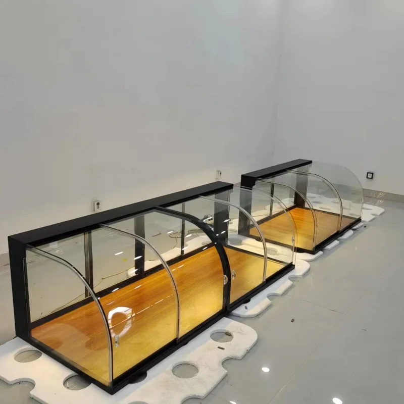 Customize.Desktop Bread Display Cabinet Curved Glass Pastry Display Cabinet Bakery Dessert Display Rack