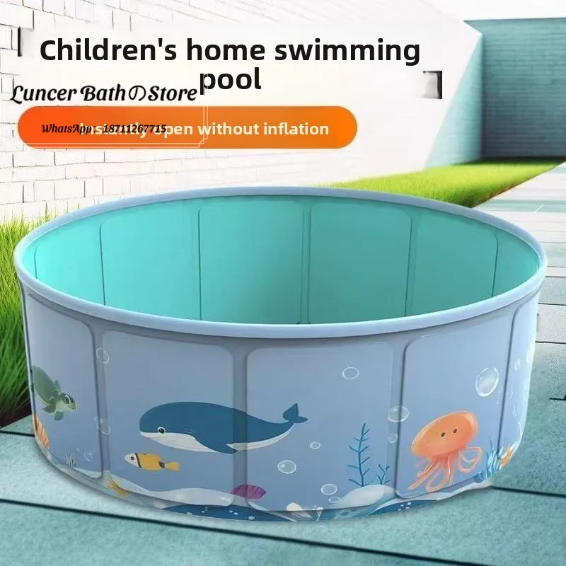 No Inflation Foldable Kids Pool, Portable Children Swimming Pool for Home, Baby Bath Tub, Outdoor Large Family Water Pool