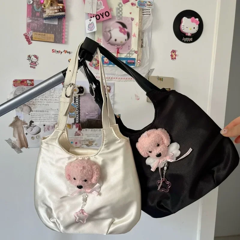 Xiuya Pink Y2k Womens Shoulder Bag Harajuku Original Cute Dog Japanese Style New in Handbag Designer Aesthetic Female Armpit Bag